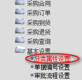 采購分類屬性設置