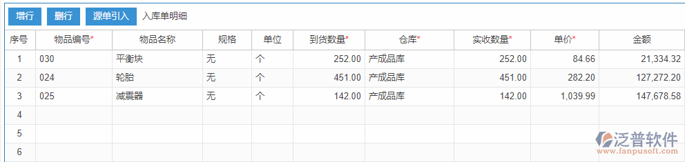 采購(gòu)入庫(kù)手動(dòng)錄入效果圖