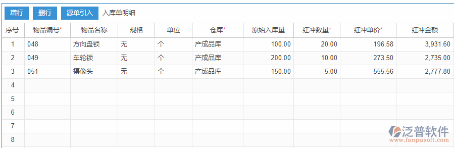 紅沖入庫(kù)明細(xì)手動(dòng)錄入效果圖