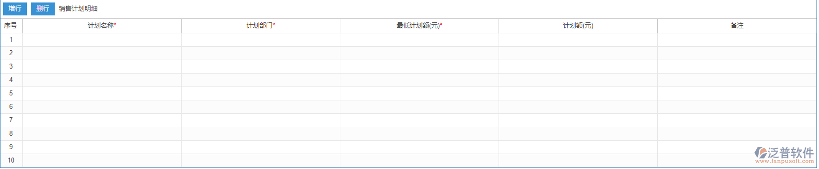 銷(xiāo)售計(jì)劃明細(xì)