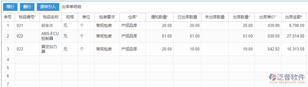 銷售出庫(kù)明細(xì)手動(dòng)錄入效果圖