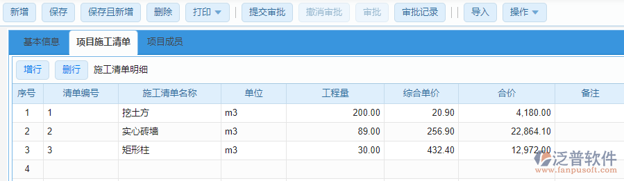 項(xiàng)目立項(xiàng)施工清單