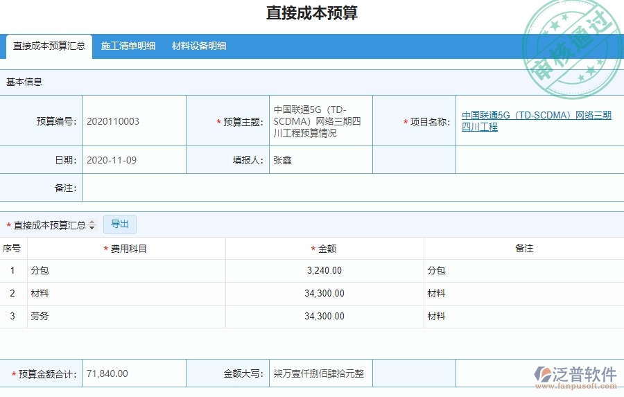 泛普設(shè)備安裝工程企業(yè)項(xiàng)目管理中直接成本預(yù)算實(shí)際對比表的價(jià)值