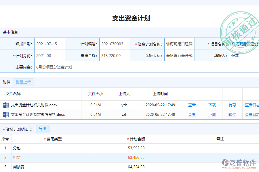 泛普軟件-安裝工程企業(yè)管理系統(tǒng)中資金計劃的價值