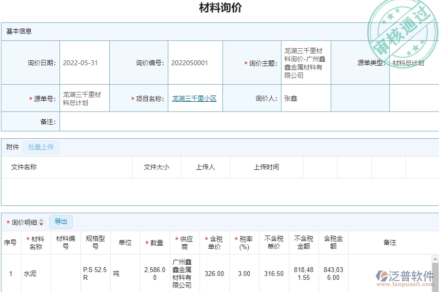 系統(tǒng)在材料詢(xún)價(jià)明細(xì)查詢(xún)中的管控點(diǎn)及作用