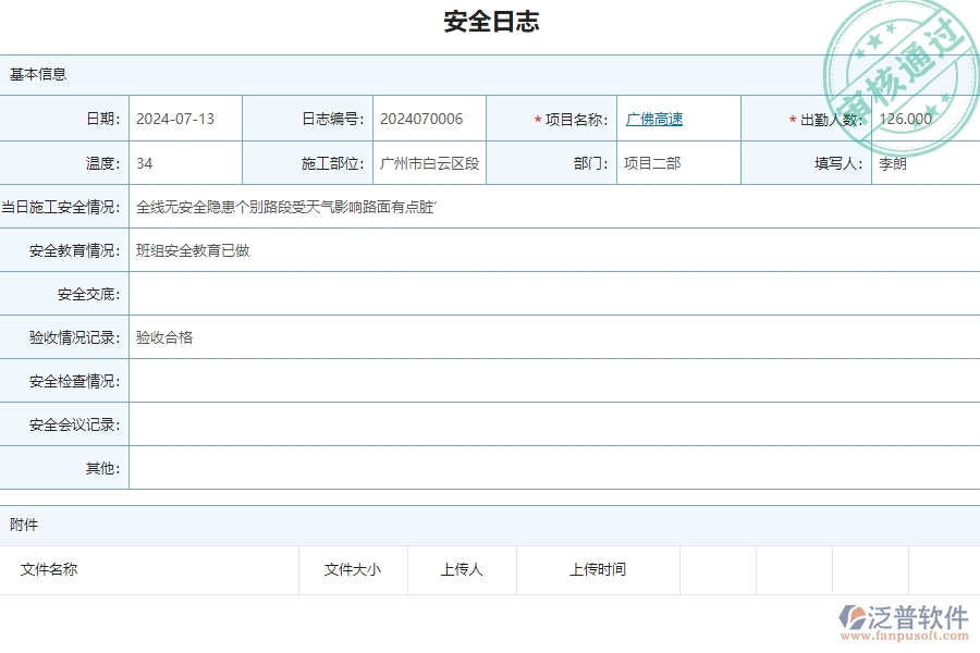 四、泛普軟件-公路工程管理系統(tǒng)在安全日志查詢中的應用場景
