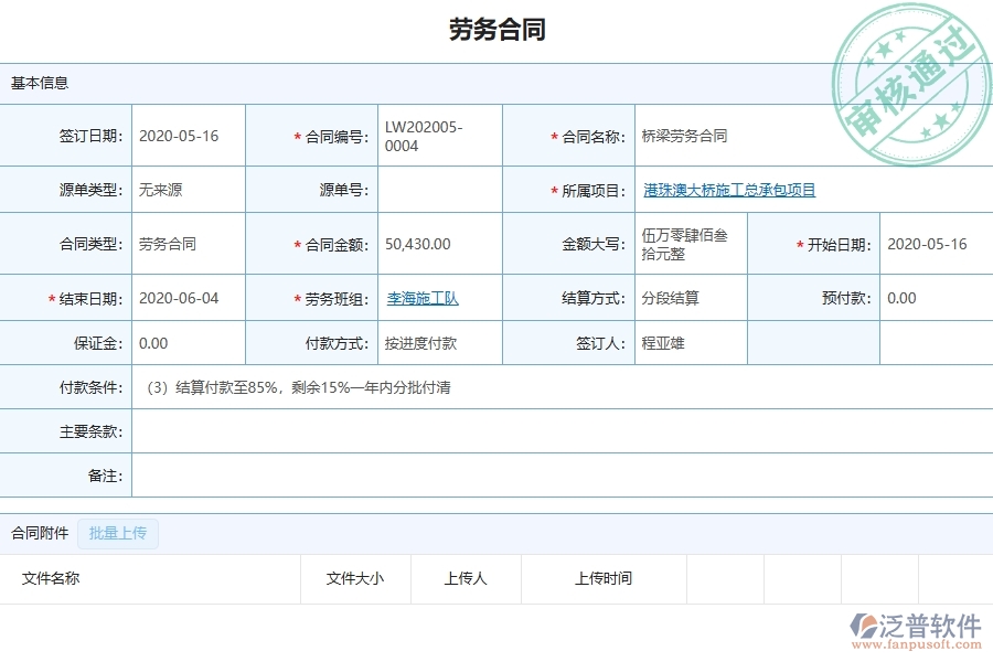 三、泛普軟件-園林工程企業(yè)在勞務(wù)合同明細(xì)報(bào)表中需要注意哪些問(wèn)題