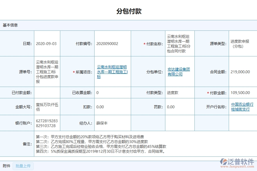 泛普軟件-市政工程管理系統(tǒng)中分包付款的競爭優(yōu)勢