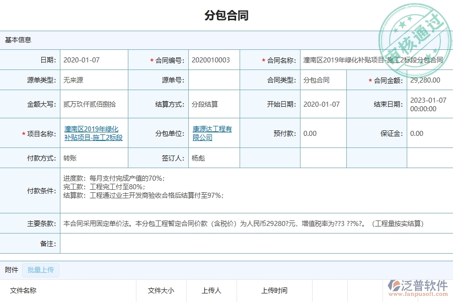 泛普軟件-市政工程管理系統(tǒng)中進度款申報(分包)的應(yīng)用場景