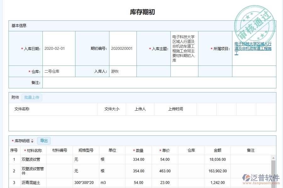 市政工程企業(yè)材料倉庫期初明細(xì)平臺(tái)為市政工程企業(yè)帶來的價(jià)值