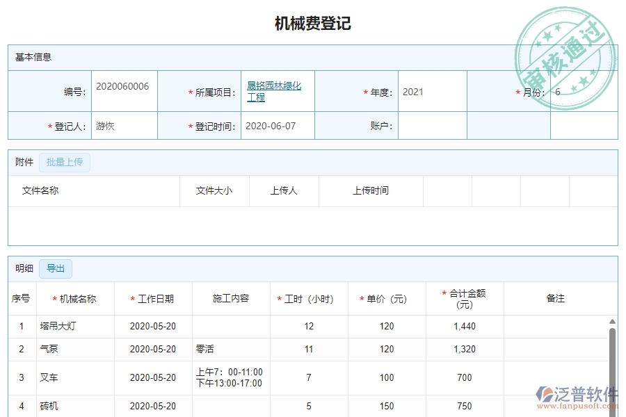 三、園林工程企業(yè)系統(tǒng)中使用泛普軟件機械費管理的優(yōu)點