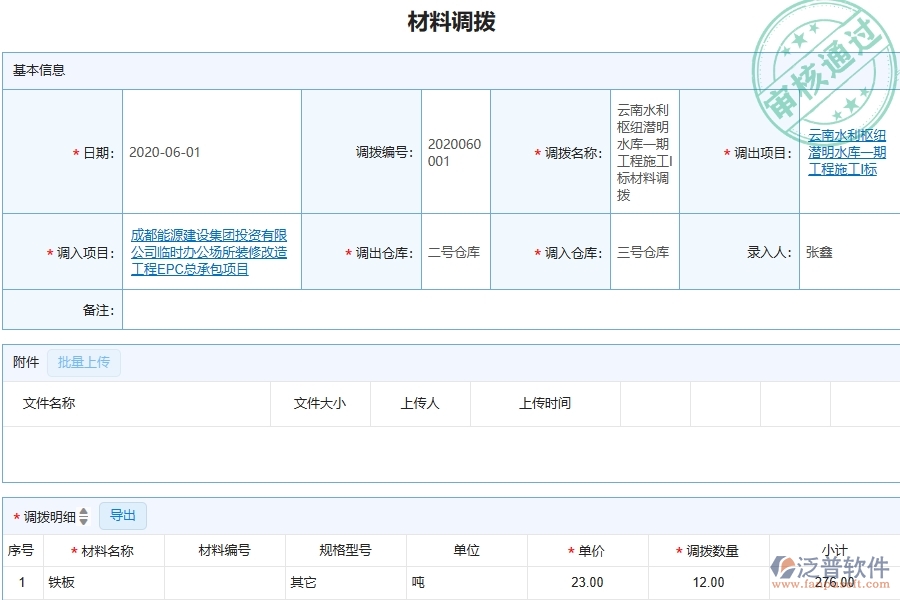 三、泛普軟件-材料調(diào)撥在機電工程企業(yè)中有哪些優(yōu)點和長處