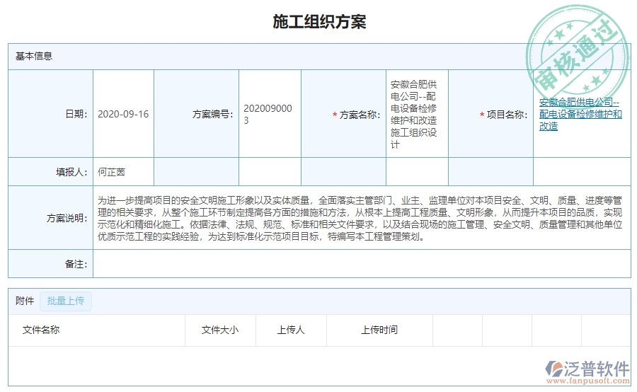 三、泛普軟件-機(jī)電工程企業(yè)管理系統(tǒng)的施工組織方案的管控點(diǎn)
