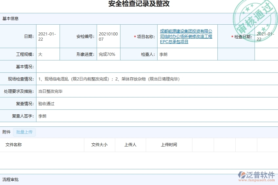 三、泛普軟件-機電工程管理系統(tǒng)中安全檢查記錄及整改的幾個優(yōu)勢是什么