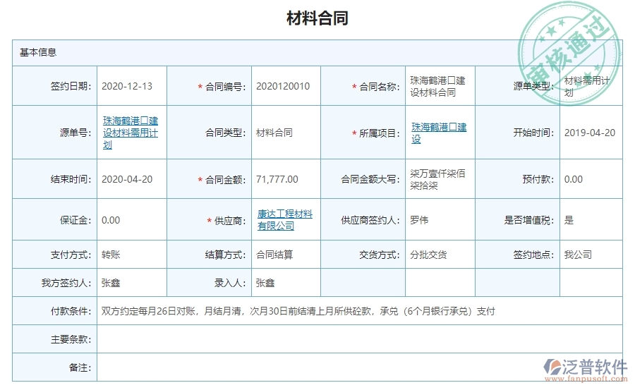 三、泛普軟件-幕墻工程材料合同明細查詢管理系統(tǒng)對企業(yè)經(jīng)營的價值