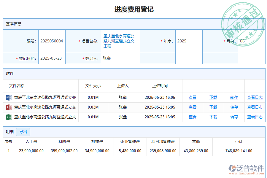 泛普軟件-路橋工程企業(yè)管理系統(tǒng)如何有效提升企業(yè)中的項目產(chǎn)值登記