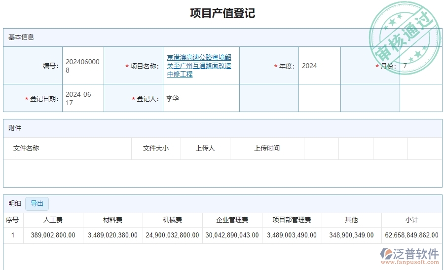 三、泛普軟件-公路工程系統(tǒng)中項目產(chǎn)值登記管理的優(yōu)點與長處