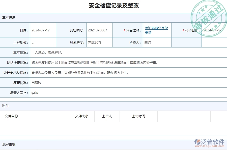 三、泛普軟件-公路工程管理系統(tǒng)在安全檢查記錄及整改中的應(yīng)用場景