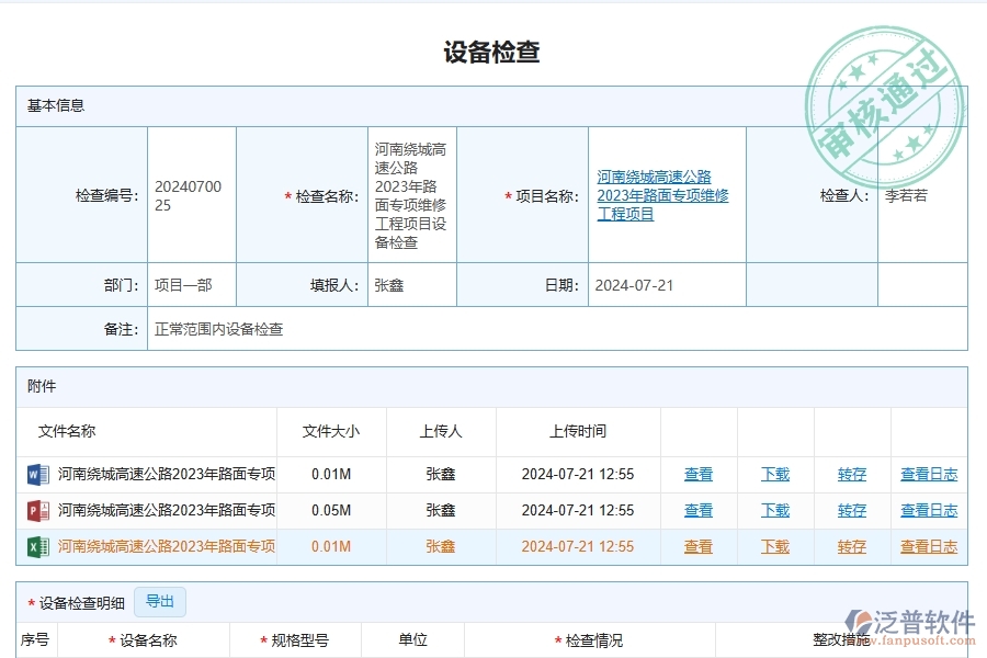 設(shè)備檢查列表為路橋工程企業(yè)提供了哪些方面的應(yīng)用價值