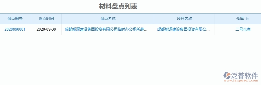 二、泛普軟件-機電工程管理系統(tǒng)如何解決工程企業(yè)中材料盤點的痛點
