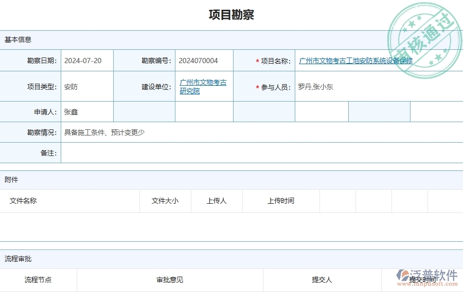 三、泛普軟件-安防工程企業(yè)管理系統(tǒng)中項目勘察列表優(yōu)點與缺點
