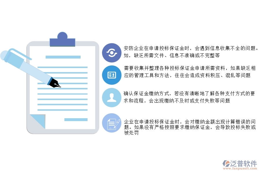 一、沒(méi)有使用系統(tǒng)之前，安防工程企業(yè)在投標(biāo)保證金申請(qǐng)列表的時(shí)會(huì)遇到哪些問(wèn)題