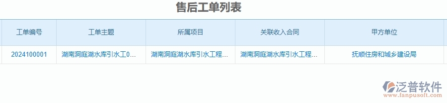 二、泛普軟件-公路工程企業(yè)管理系統(tǒng)的售后工單列表為工程企業(yè)帶來七大管理革新