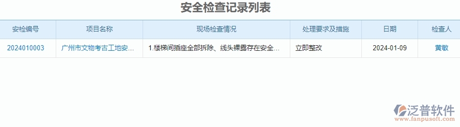三、泛普軟件-安防工程項(xiàng)目管理系統(tǒng)中安全報(bào)表的單據(jù)樣式