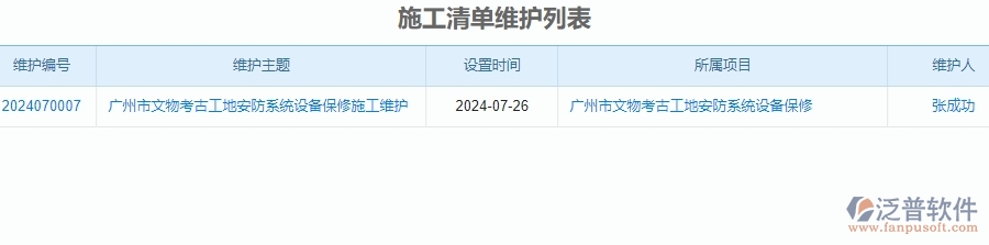 二、安防工程企業(yè)使用泛普軟件-施工清單維護(hù)列表管理系統(tǒng)的好處