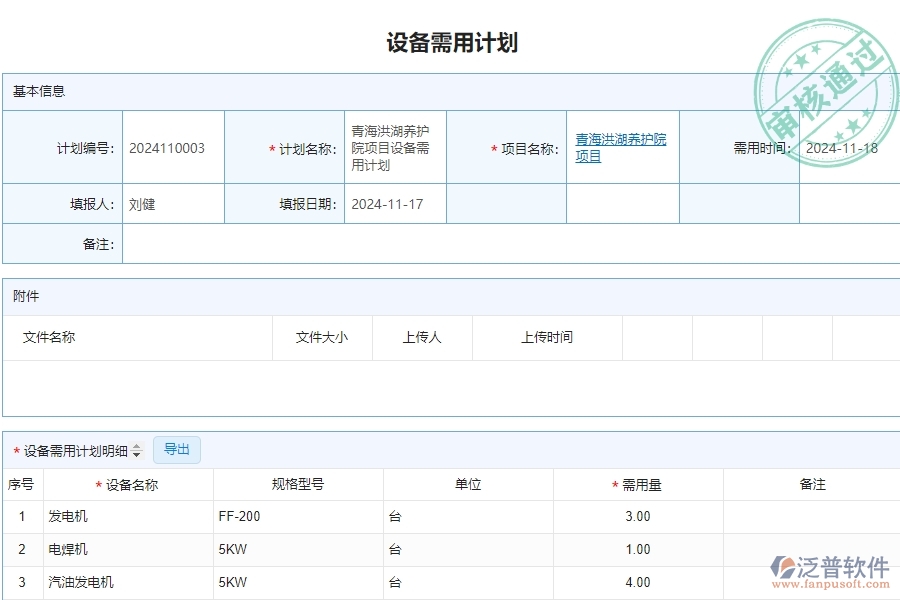 三、泛普軟件-安防工程企業(yè)管理系統(tǒng)中設(shè)備需用計劃查詢的優(yōu)點與缺點