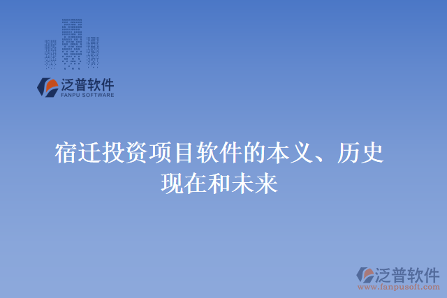 宿遷投資項目軟件的本義、歷史、現在和未來
