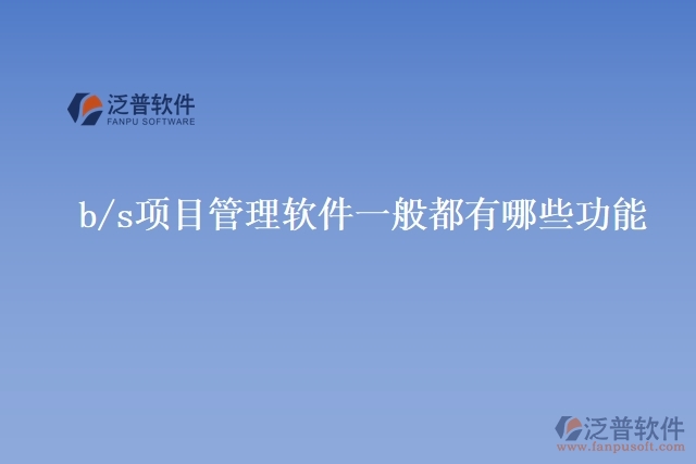 b/s項(xiàng)目管理軟件一般都有哪些功能