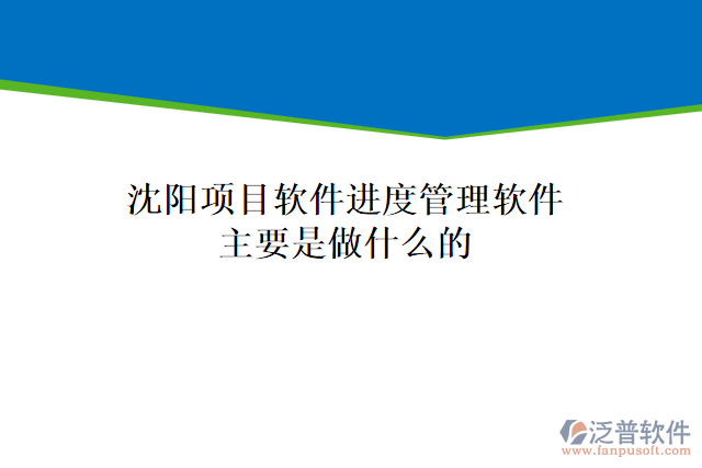 沈陽項目軟件進度管理軟件主要是做什么的