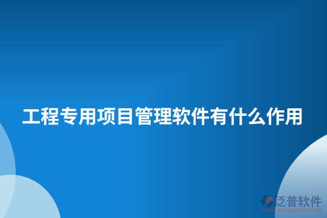 工程專(zhuān)用項(xiàng)目管理軟件有什么作用