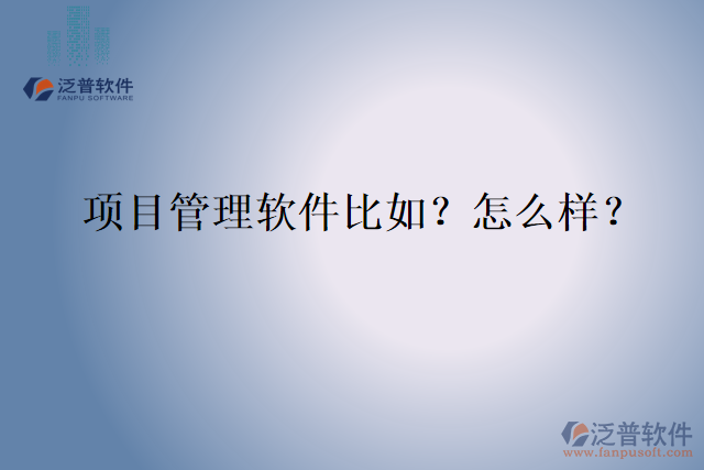 項目管理軟件比如？怎么樣？