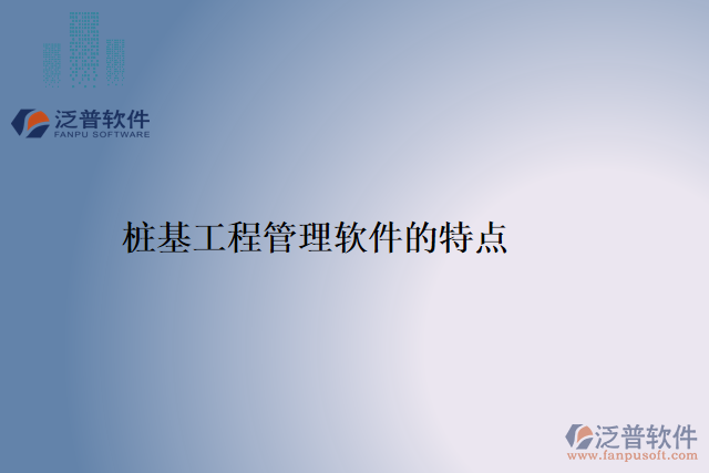樁基工程管理軟件的特點