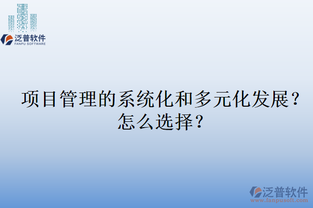 項(xiàng)目管理的系統(tǒng)化和多元化發(fā)展？怎么選擇？
