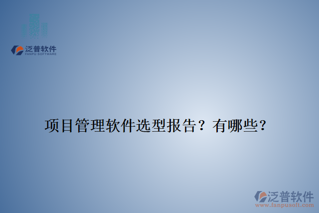 項目管理軟件選型報告？有哪些？