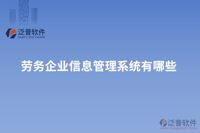 勞務企業(yè)信息管理系統(tǒng)有哪些