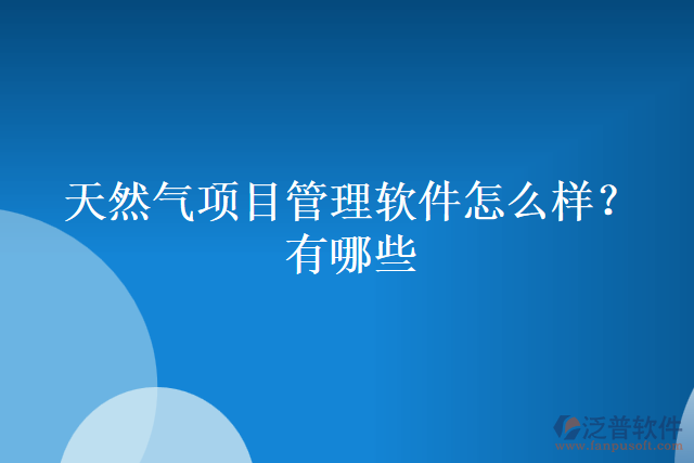 天然氣項目管理軟件怎么樣？有哪些