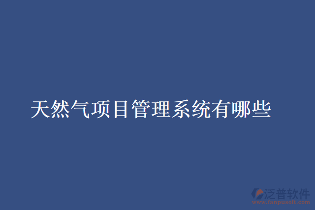 天然氣項(xiàng)目管理系統(tǒng)有哪些