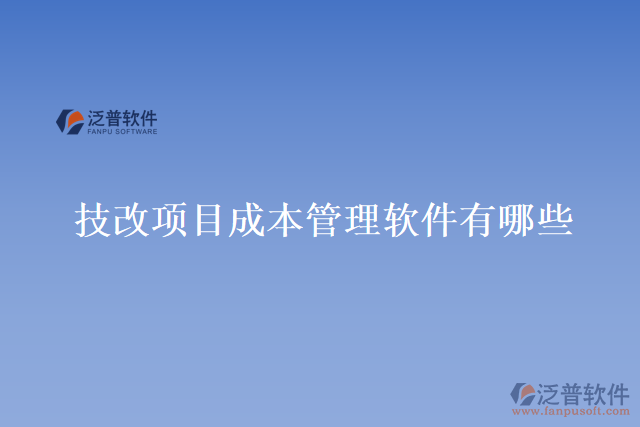 技改項(xiàng)目成本管理軟件有哪些