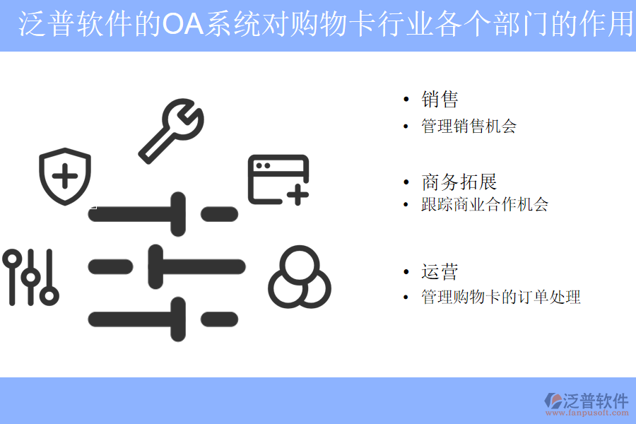 泛普軟件的OA系統(tǒng)對(duì)購物卡行業(yè)各個(gè)部門的作用