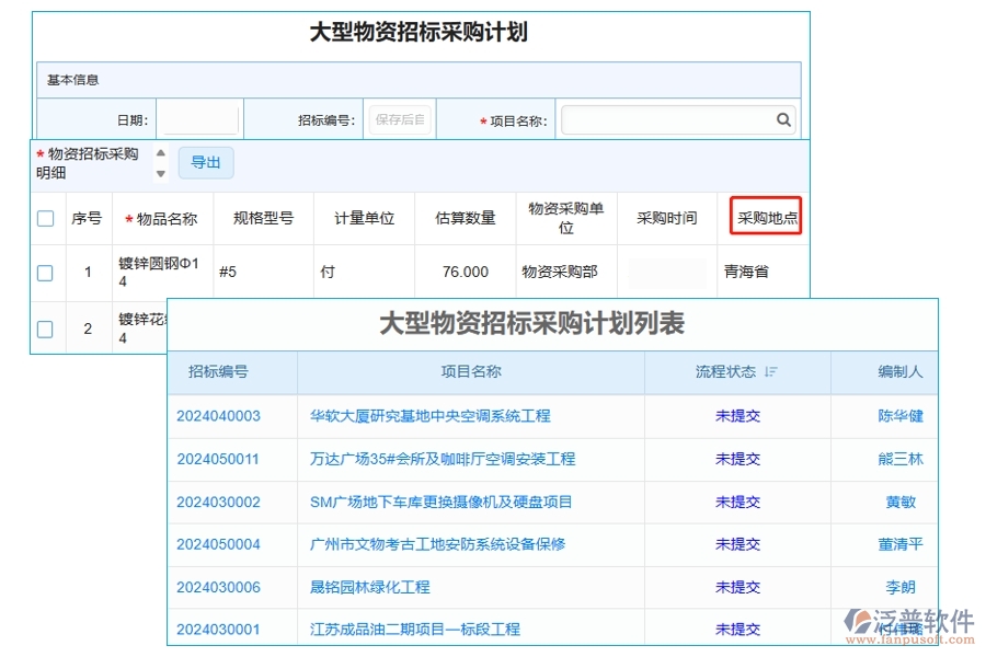 大型物資招標(biāo)采購計(jì)劃列表中【采購時(shí)間】字段的作用